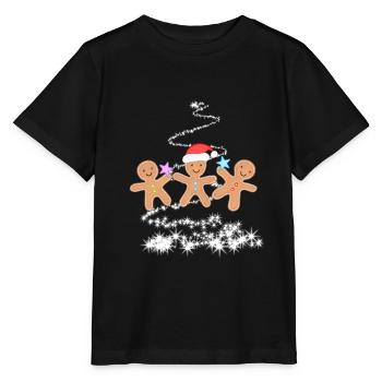 Lebkuchenmänner Weihnachten Lebkuchenmann süß - Stanley/Stella Kinder T-Shirt MINI CREATOR  - Schwarz - Vorne - Mikhail (115cm)