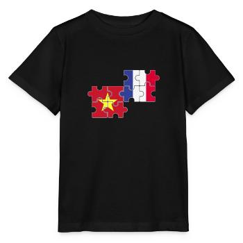Vietnam France Flag French Vietnamese - Stanley/Stella MINI CREATOR Kids’ T-Shirt - black - Front - Mikhail (115cm)