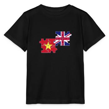 Vietnam UK Flag British Vietnamese - Stanley/Stella MINI CREATOR Kids’ T-Shirt - black - Front - Mikhail (115cm)