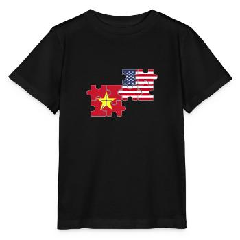Vietnam USA Flag American Vietnamese - Stanley/Stella MINI CREATOR Kids’ T-Shirt - black - Front - Mikhail (115cm)