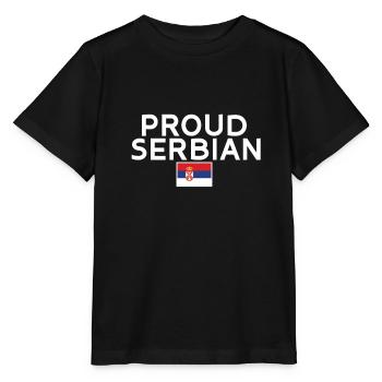 Fier Serbe Serbe Serbe Drapeau Serbe - T-shirt bio MINI CREATOR Stanley/Stella Enfant - noir - Devant - Mikhail (115cm)