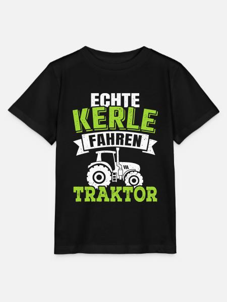Echte Kerle fahren Traktor Landwirt Bauernhof - Stanley/Stella Kinder T-Shirt MINI CREATOR - Schwarz