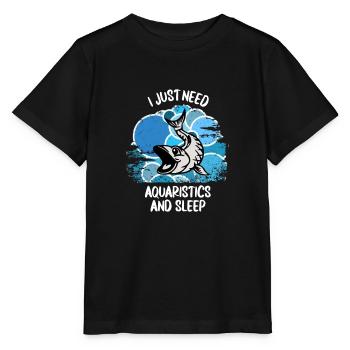 Aquarium Aquarists Fish Ornamental fish Aquaristics - Stanley/Stella MINI CREATOR Kids’ T-Shirt - black - Front - Mikhail (115cm)