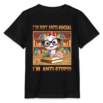 Schlaue Wurm - Stanley/Stella Kinder T-Shirt MINI CREATOR  - Schwarz - Vorne - Mikhail (115cm)