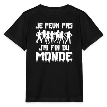 Je Peux Pas J'ai Fin Du Monde - T-shirt bio MINI CREATOR Stanley/Stella Enfant - noir - Devant - Mikhail (115cm)