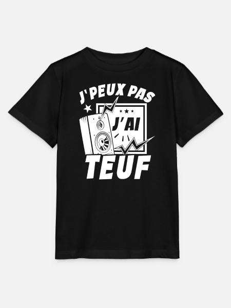 Je Peux Pas J'ai Teuf - T-shirt bio MINI CREATOR Stanley/Stella Enfant - noir