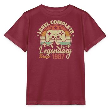 1987 Komplettes Level-Geburtstagsgeschenk - 1987 - Stanley/Stella Kinder T-Shirt MINI CREATOR  - Burgunderrot - Vorne - Kain (125cm)
