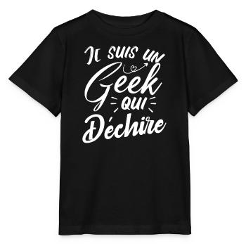 Je suis un geek qui déchire - T-shirt bio MINI CREATOR Stanley/Stella Enfant - noir - Devant - Mikhail (115cm)