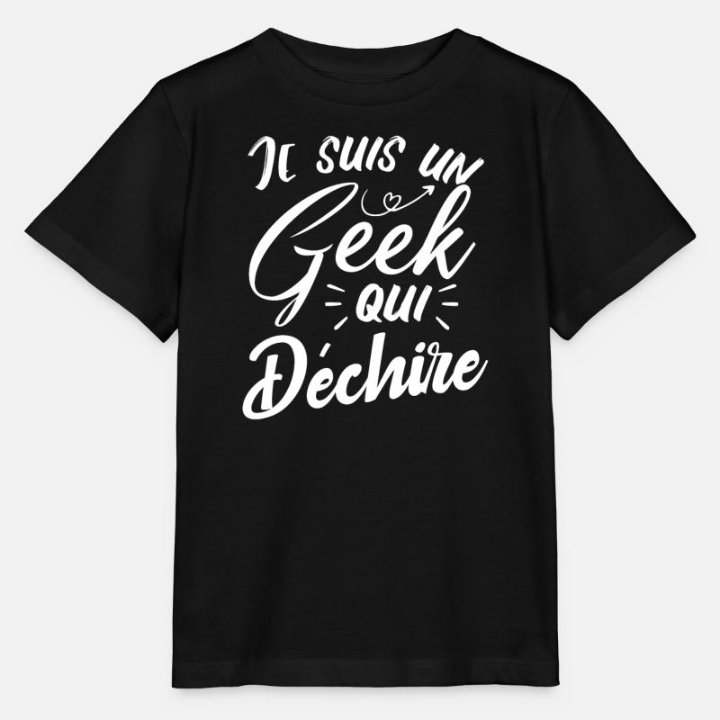 Je suis un geek qui déchire - T-shirt bio MINI CREATOR Stanley/Stella Enfant - noir