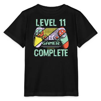 Level 11 Complete 11 Years Gamer Level 11 Complete - Stanley/Stella Kinder T-Shirt MINI CREATOR  - Schwarz - Vorne - Mikhail (115cm)