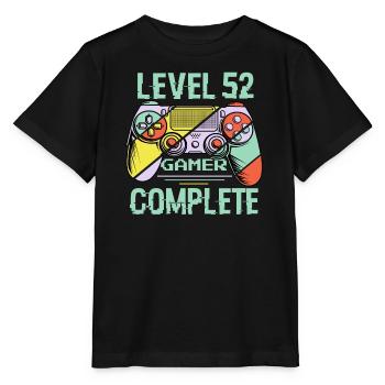Level 52 Abschließen 52 Jahre alter Spieler Level 52 Abschließen - Stanley/Stella Kinder T-Shirt MINI CREATOR  - Schwarz - Vorne - Mikhail (115cm)