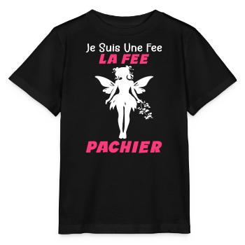 Je Suis Une Fee La Fee Pachier - Humour Cadeau - T-shirt bio MINI CREATOR Stanley/Stella Enfant - noir - Devant - Mikhail (115cm)