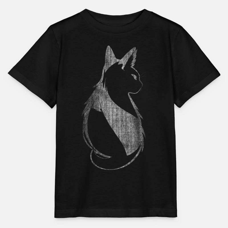 Un chat de derrière un design cool - T-shirt bio MINI CREATOR Stanley/Stella Enfant - noir