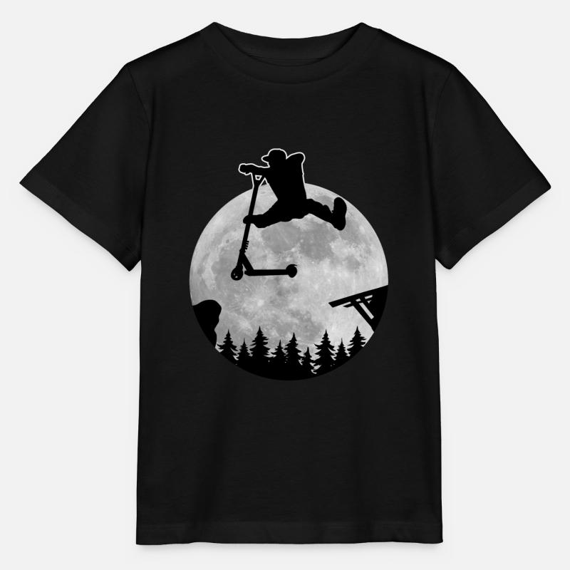 Escooter Scooter Stunt Trick Mond - Stanley/Stella Kinder T-Shirt MINI CREATOR  - Schwarz