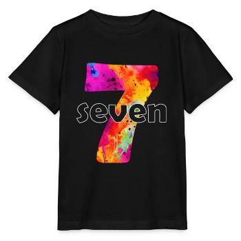 SEVEN 7 YEAR BOY 7TH BIRTHDAY - Stanley/Stella MINI CREATOR Kids’ T-Shirt - black - Front - Mikhail (115cm)