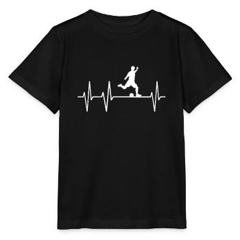 battement de coeur du football pouls cardiaque palpitations cardiaques ligne - T-shirt bio MINI CREATOR Stanley/Stella Enfant - noir - Devant - Mikhail (115cm)