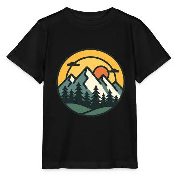 Mountain Sunset Adventure Art - Stanley/Stella MINI CREATOR Kids’ T-Shirt - black - Front - Mikhail (115cm)