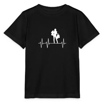 Shopping Heartbeat ligne Pulse coeur - T-shirt bio MINI CREATOR Stanley/Stella Enfant - noir - Devant - Mikhail (115cm)