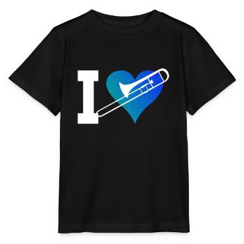 Ténor Trombone Trombone Brass Band Brass Instrument - T-shirt bio MINI CREATOR Stanley/Stella Enfant - noir - Devant - Mikhail (115cm)