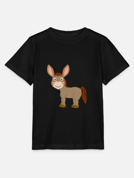 Baby Esel - Eselchen - Stanley/Stella Kinder T-Shirt MINI CREATOR  - Schwarz