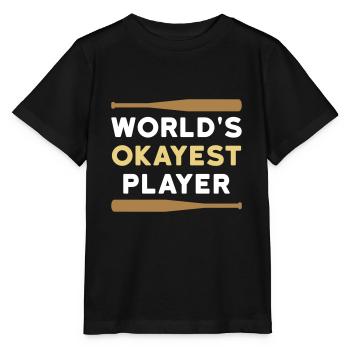 Le meilleur joueur du monde (deux battes de baseball) - T-shirt bio MINI CREATOR Stanley/Stella Enfant - noir - Devant - Mikhail (115cm)