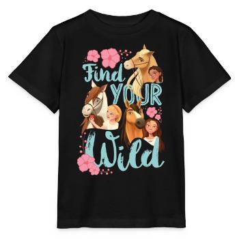 Spirit Find Your Wild Spruch - Stanley/Stella Kinder T-Shirt MINI CREATOR  - Schwarz - Vorne - Mikhail (115cm)