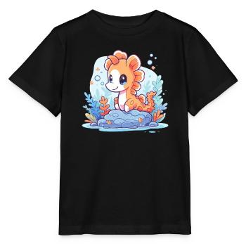 Seepferd Baby - Stanley/Stella Kinder T-Shirt MINI CREATOR  - Schwarz - Vorne - Mikhail (115cm)