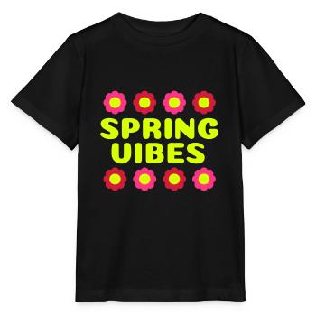 Spring vibes (eight flowers) - Stanley/Stella MINI CREATOR Kids’ T-Shirt - black - Front - Mikhail (115cm)