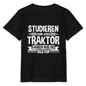 Tractor Farmer Trecker Gift - Stanley/Stella MINI CREATOR Kids’ T-Shirt - black - Front - Mikhail (115cm)