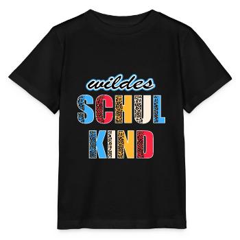 Wildes Schulkind Einschulung Leopard - Stanley/Stella Kinder T-Shirt MINI CREATOR  - Schwarz - Vorne - Mikhail (115cm)
