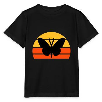 Butterfly in front of a half-sun - Stanley/Stella MINI CREATOR Kids’ T-Shirt - black - Front - Mikhail (115cm)