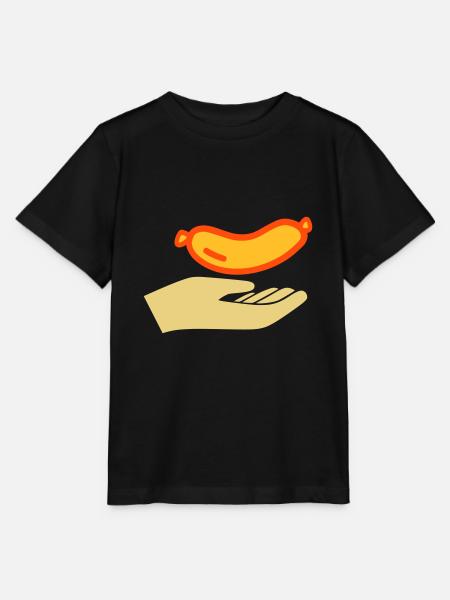 Hand reicht Würstchen - Stanley/Stella Kinder T-Shirt MINI CREATOR - Schwarz