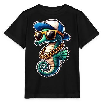 Hippocampe Hippocampe - T-shirt bio MINI CREATOR Stanley/Stella Enfant - noir - Devant - Mikhail (115cm)