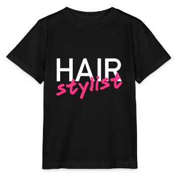 Hairstylist (Schrift schräg) - Stanley/Stella Kinder T-Shirt MINI CREATOR  - Schwarz - Vorne - Mikhail (115cm)