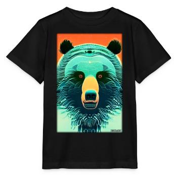 Bär Grizzlybär Braunbär Raubtier Tierwelt Wald 6 - Stanley/Stella Kinder T-Shirt MINI CREATOR  - Schwarz - Vorne - Mikhail (115cm)