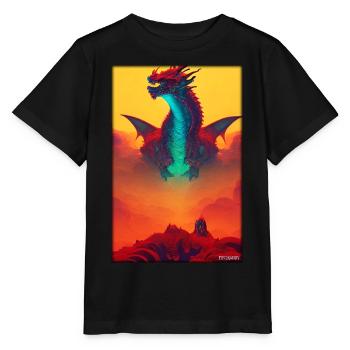 Fantaisie de créature de dragon - T-shirt bio MINI CREATOR Stanley/Stella Enfant - noir - Devant - Mikhail (115cm)