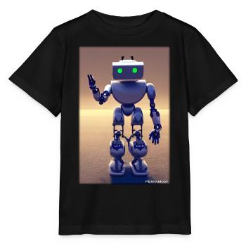 Robot Future Technology Science Android - T-shirt bio MINI CREATOR Stanley/Stella Enfant - noir - Devant - Mikhail (115cm)