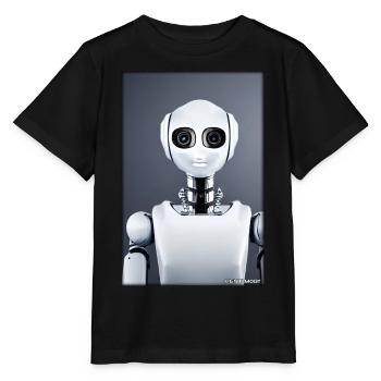 Robot Future Technology Science Android - T-shirt bio MINI CREATOR Stanley/Stella Enfant - noir - Devant - Mikhail (115cm)
