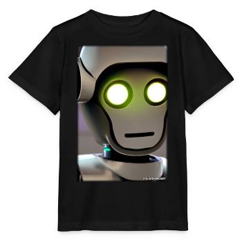Robot Future Technology Science Android - T-shirt bio MINI CREATOR Stanley/Stella Enfant - noir - Devant - Mikhail (115cm)