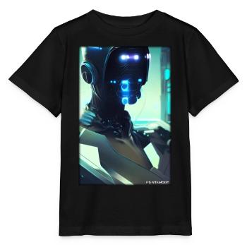 Robot Future Science Sci-Fi Machine - Stanley/Stella MINI CREATOR Kids’ T-Shirt - black - Front - Mikhail (115cm)