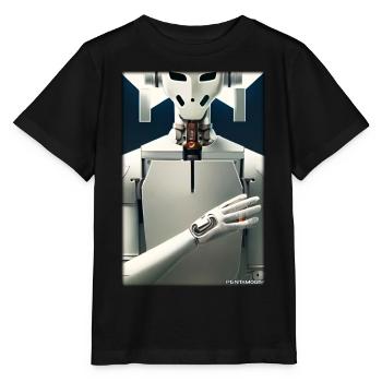 Robot Future Technology Science Android - T-shirt bio MINI CREATOR Stanley/Stella Enfant - noir - Devant - Mikhail (115cm)