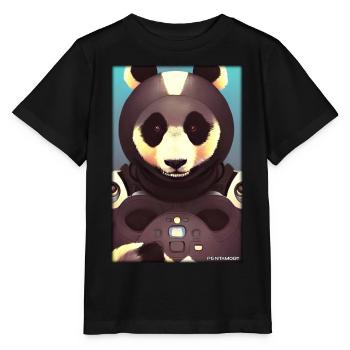 Panda Bear Panda Astronaut Future Sci-Fi Technology - T-shirt bio MINI CREATOR Stanley/Stella Enfant - noir - Devant - Mikhail (115cm)