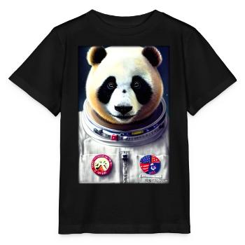 Panda Bear Panda Astronaut Future Sci-Fi Technology - T-shirt bio MINI CREATOR Stanley/Stella Enfant - noir - Devant - Mikhail (115cm)