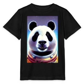 Panda Bear Panda Astronaut Future Sci-Fi Technology - T-shirt bio MINI CREATOR Stanley/Stella Enfant - noir - Devant - Mikhail (115cm)