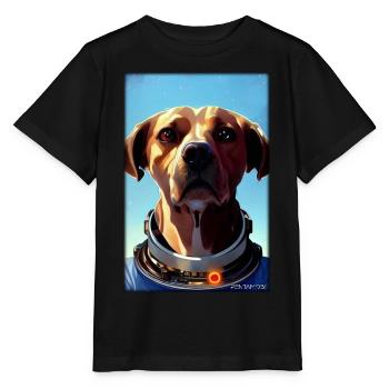 Dog Pet Astronaut Future Sci-Fi Technology - T-shirt bio MINI CREATOR Stanley/Stella Enfant - noir - Devant - Mikhail (115cm)