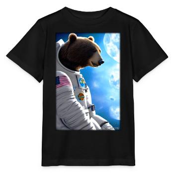 Bear Wildlife Astronaut Future Sci-Fi Technology - T-shirt bio MINI CREATOR Stanley/Stella Enfant - noir - Devant - Mikhail (115cm)
