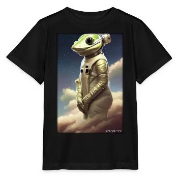 Frog Amphibian Astronaut Future Sci-Fi Technology - T-shirt bio MINI CREATOR Stanley/Stella Enfant - noir - Devant - Mikhail (115cm)