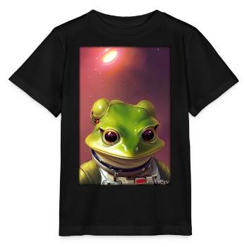 Frog Amphibian Astronaut Future Sci-Fi Technology - T-shirt bio MINI CREATOR Stanley/Stella Enfant - noir - Devant - Mikhail (115cm)