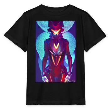 Fox Wildlife Cyber Neon Punk Future Sci-Fi - T-shirt bio MINI CREATOR Stanley/Stella Enfant - noir - Devant - Mikhail (115cm)