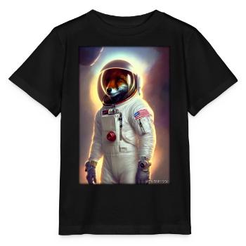 Fox Wildlife Astronaut Future Sci-Fi Technology - T-shirt bio MINI CREATOR Stanley/Stella Enfant - noir - Devant - Mikhail (115cm)